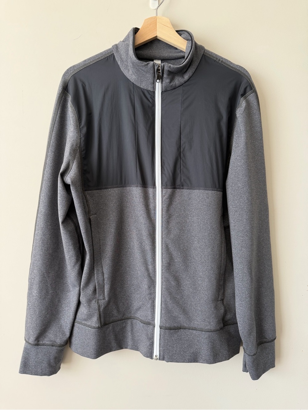 lululemon athletica Gray Two-Tone Full-Zip Performance Jacket
